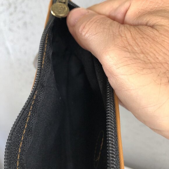 Vintage Fendi Roma Italy 1925 Striped Cosmetic Clutch Bag Leather Trim - Picture 16 of 16